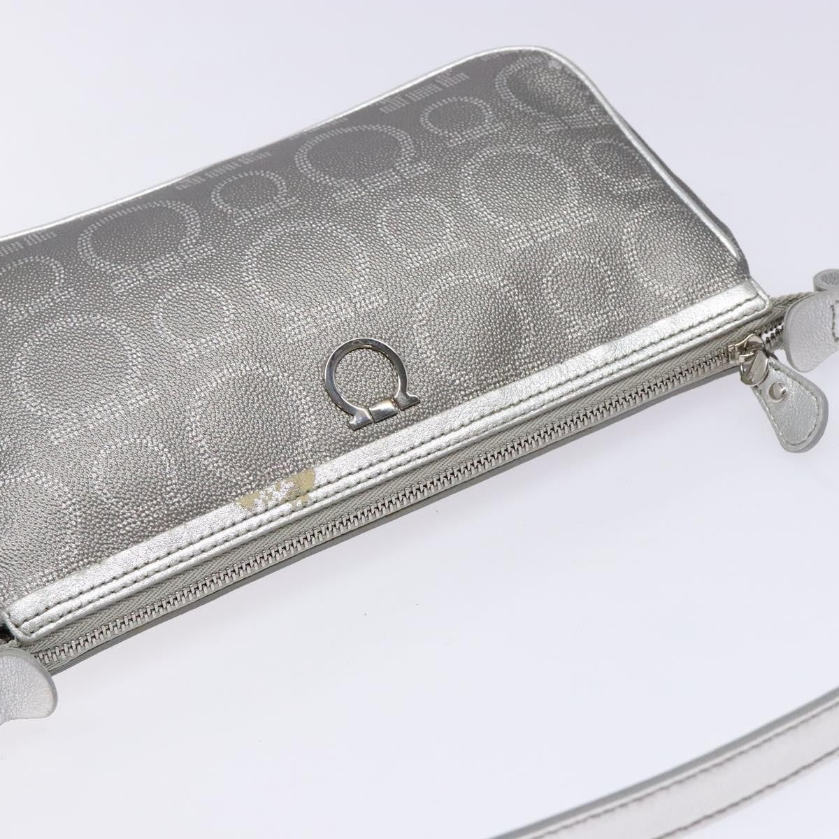 Salvatore Ferragamo Gancini Shoulder Bag Leather, SILVER, LEATHER, Shoulder bag