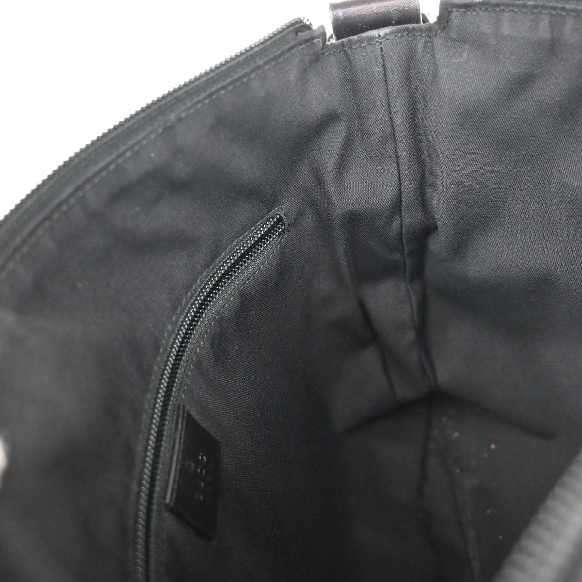 Gucci Zip Messenger Bag GG Canvas with Perforated Leather, BLACK, CANVAS, Shoulder bag