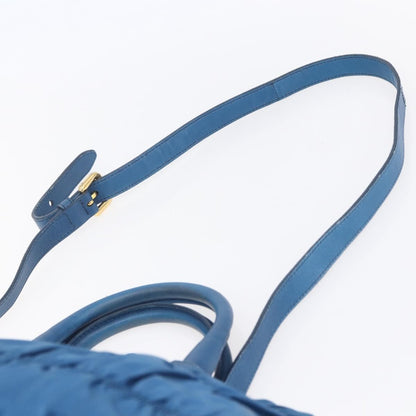Prada Gaufre Convertible Satchel Tessuto, BLUE, NYLON, Handbag