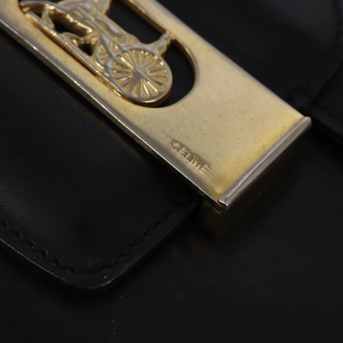 Celine Horse Carriage Shoulder bag Leather, BLACK, LEATHER, Shoulder bag