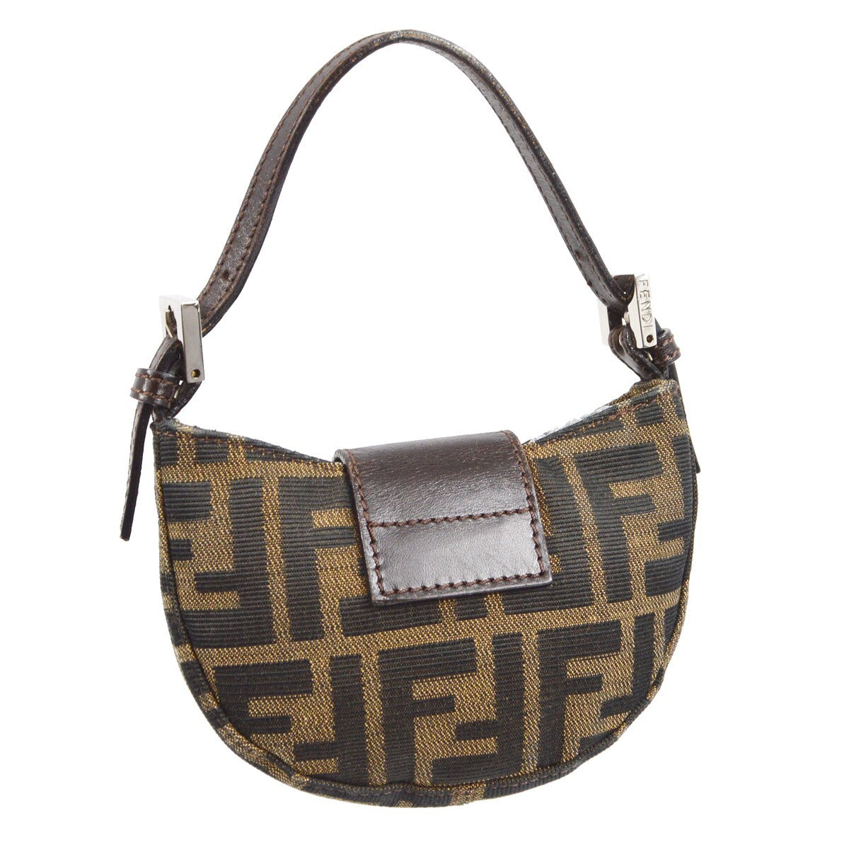 Fendi Cookie Hobo Zucca Canvas, BROWN, CANVAS, Clutche & pouche
