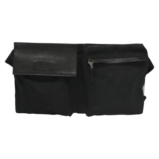 Gucci Vintage Double Belt Bag GG Canvas with Leather, BLACK, CANVAS, Shoulder bag