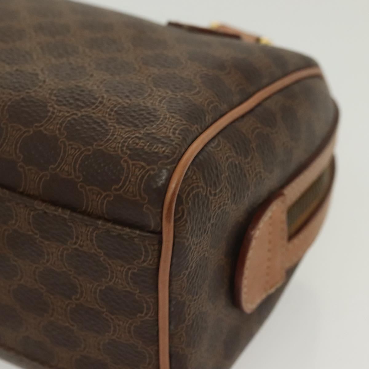 Celine Macadam Handbag Macadam with leather, BROWN, CANVAS, Handbag