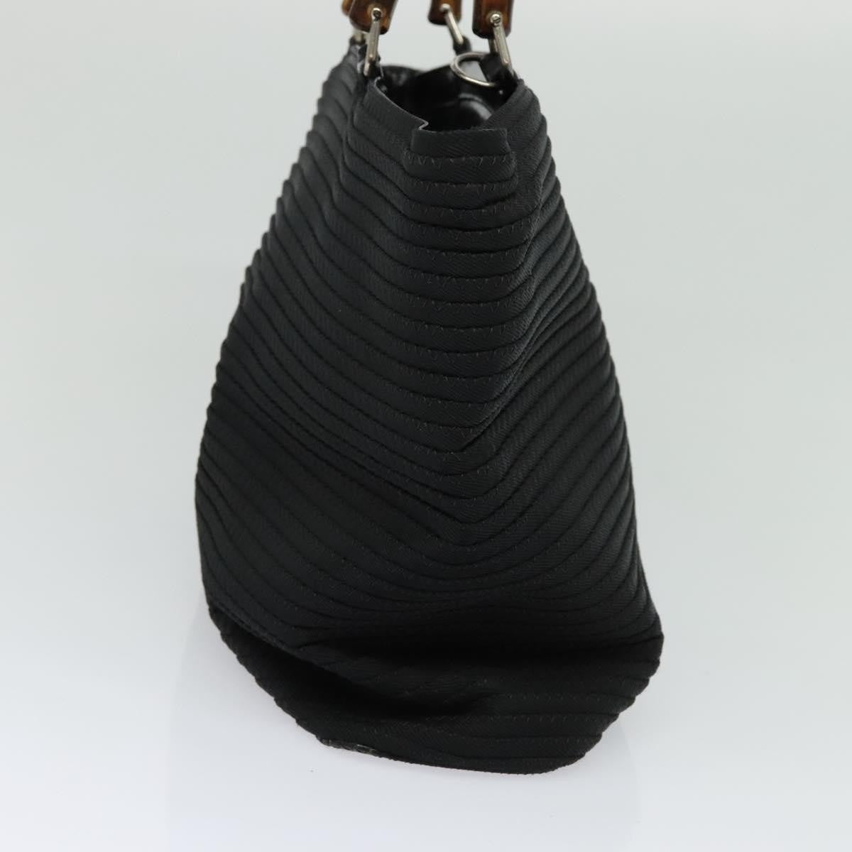 Gucci Vintage Bamboo Handle Bag Canvas, BLACK, CANVAS, Handbag