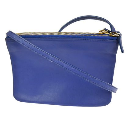 Celine Trio Crossbody Bag Leather, BLUE, LEATHER, Shoulder bag