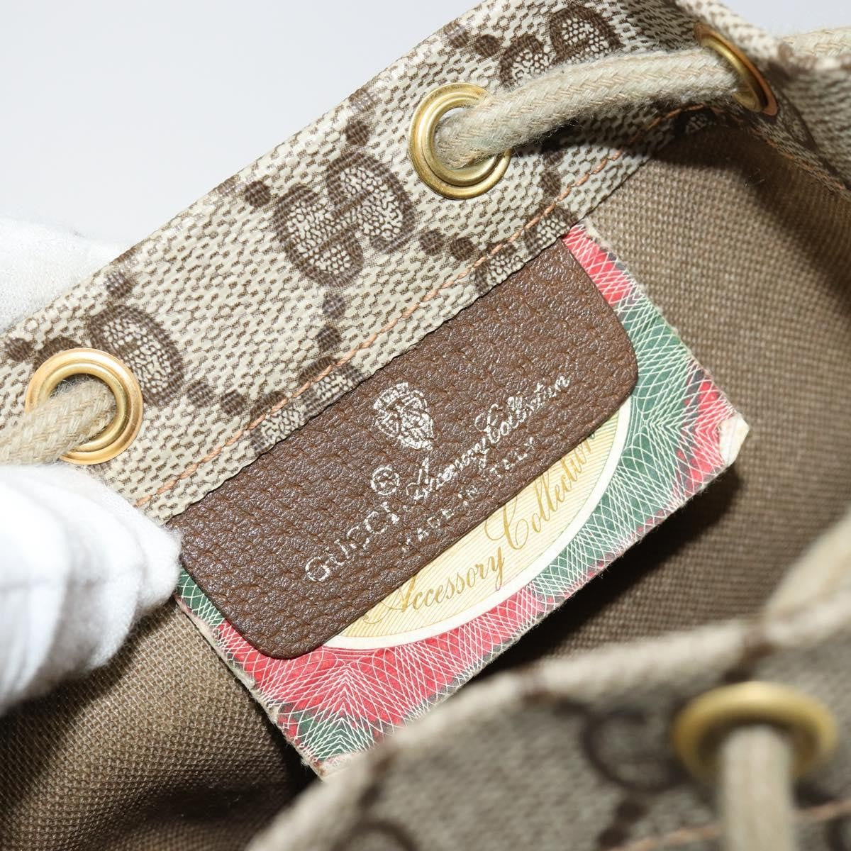 Gucci Drawstring Bucket Bag GG Canvas, BEIGE, CANVAS, Clutche & pouche