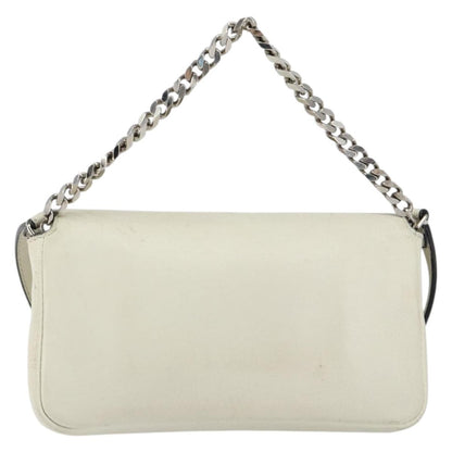 Fendi Monster Baguette Leather, WHITE, LEATHER, Shoulder bag