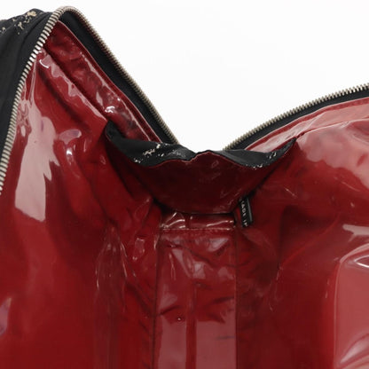 Chanel Travel Line Boston Bag Printed Nylon, BLACK, NYLON, Travel bag