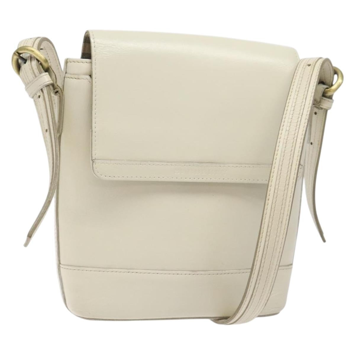 Burberry Flap Shoulder Bag Leather, WHITE, LEATHER, Shoulder bag