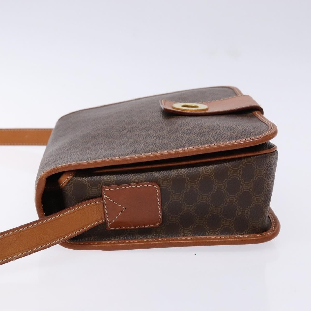 Celine Macadam Shoulder Bag PVC Leather, BROWN, CANVAS, Shoulder bag