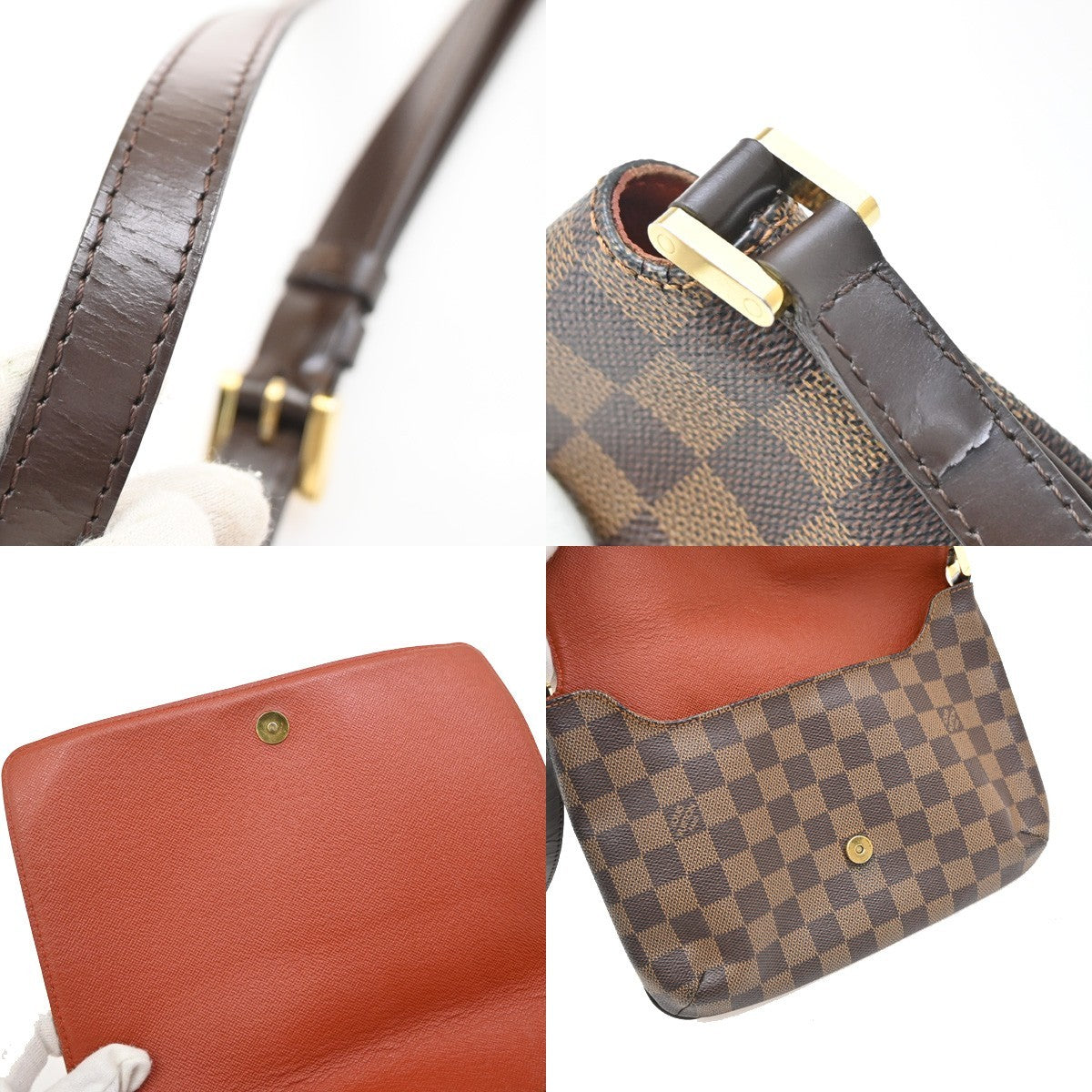 Louis Vuitton Musette Tango Handbag Damier, BROWN, CANVAS, Shoulder bag