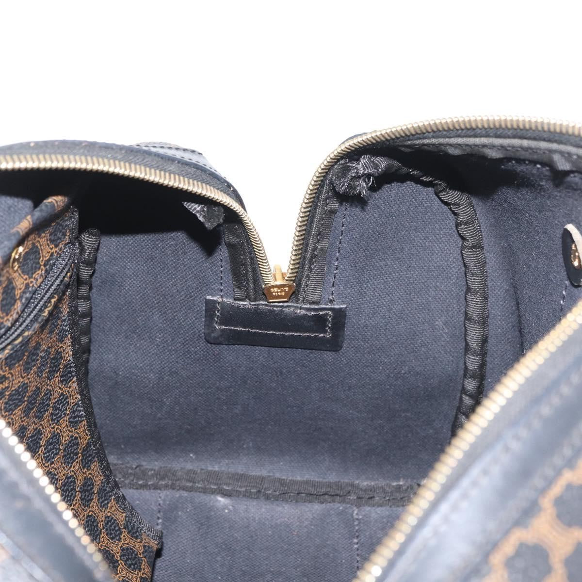 Celine Vintage Duffle Bag Macadam Coated Canvas, Black, Canvas, Handbag