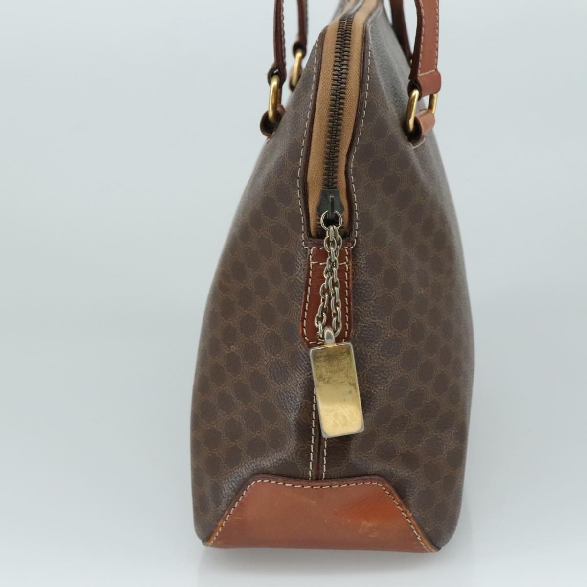 Celine Macadam Handbag Macadam with leather, BROWN, PVC, Handbag