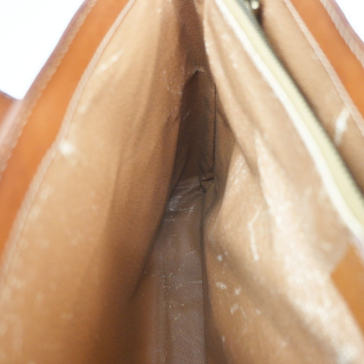 Celine Vintage Macadam Handbag Leather, BROWN, PVC, Handbag