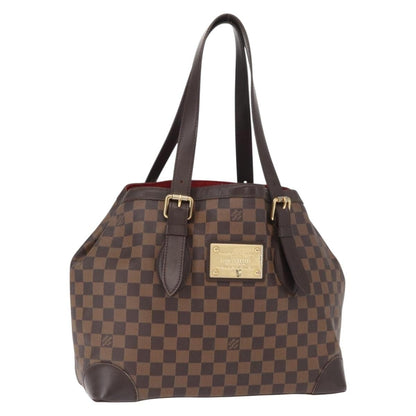 Louis Vuitton Hampstead Handbag Damier, BROWN, CANVAS, Tote bag