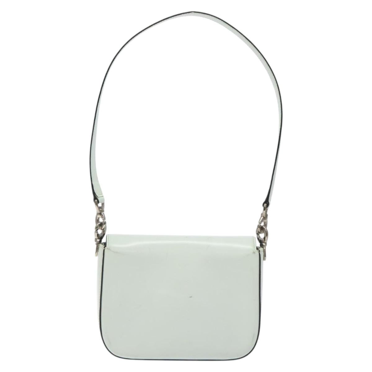 Celine Flap Shoulder Bag Leather, SILVER, LEATHER, Shoulder bag