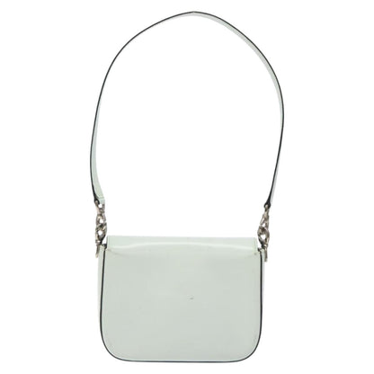 Celine Flap Shoulder Bag Leather, SILVER, LEATHER, Shoulder bag