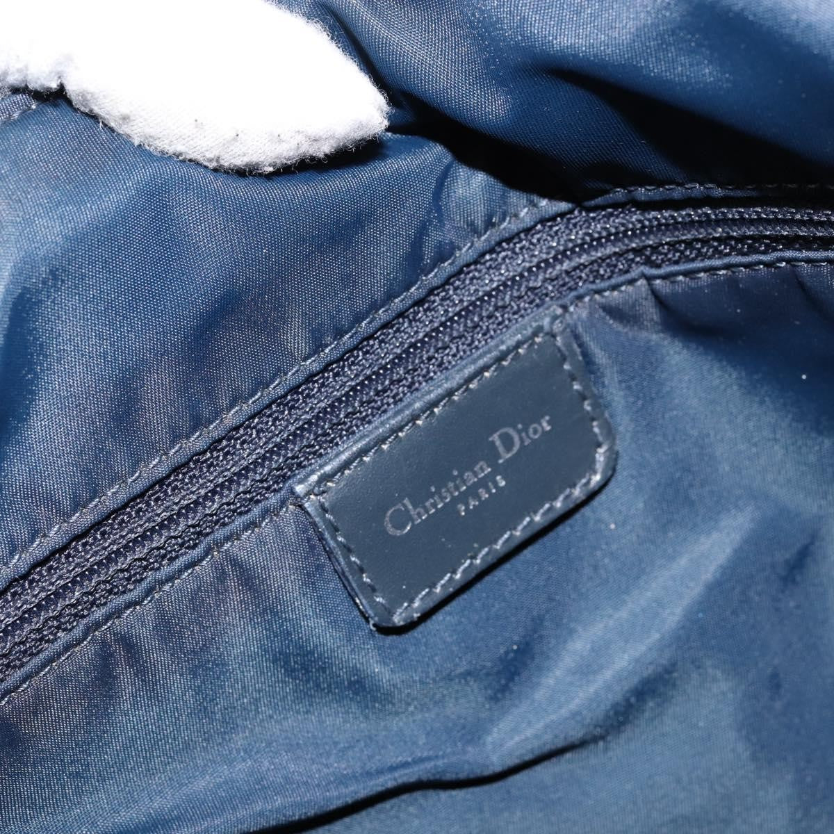 Christian Dior Vintage Trotter Shoulder Bag Canvas, NAVY, CANVAS, Shoulder bag