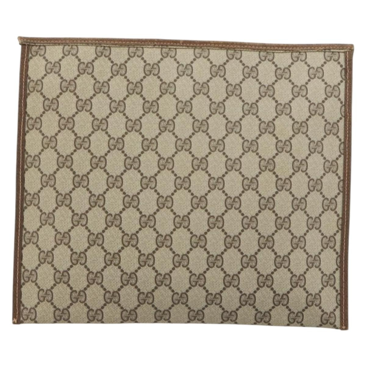 Gucci GG Supreme Clutch bag PVC, BEIGE, PVC, Clutche & pouche