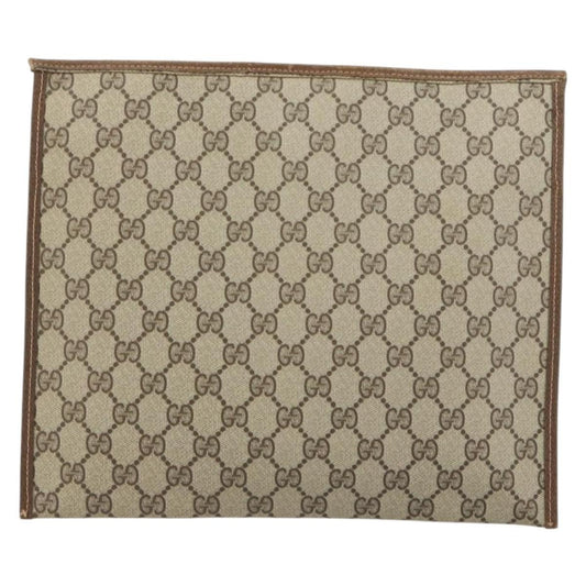 Gucci GG Supreme Clutch bag PVC, BEIGE, PVC, Clutche & pouche