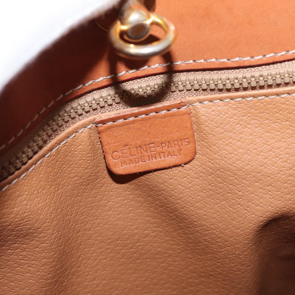 Celine Vintage Macadam Shoulder Bag Canvas and Leather, BROWN, CANVAS, Shoulder bag