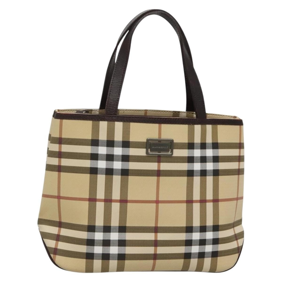 Burberry Nova Check Handbag Nova Check Canvas, BEIGE, CANVAS, Handbag