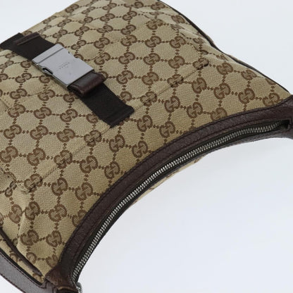 Gucci Front Pocket Messenger Bag GG Canvas, BEIGE, CANVAS, Shoulder bag