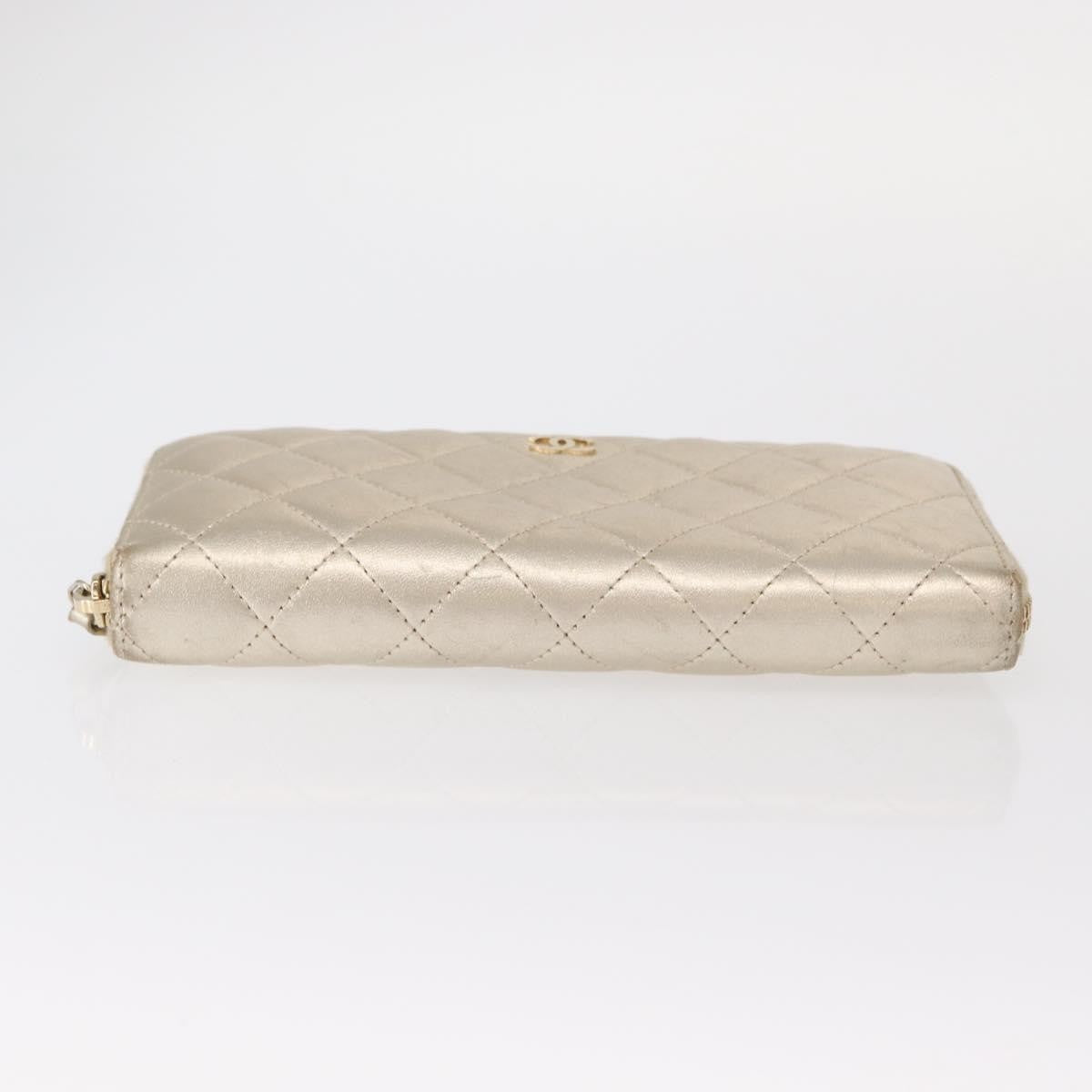 Chanel Zip Around Organizer Wallet Quilted Lambskin, GOLD, LEATHER, Wallets