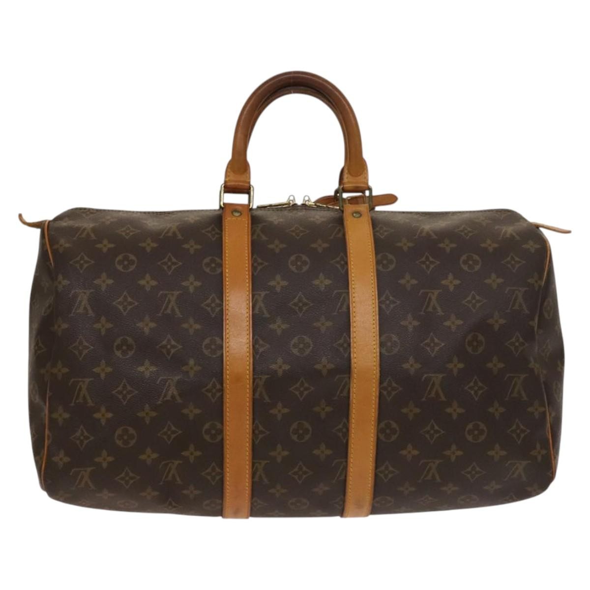 Louis Vuitton Keepall Bag Monogram Canvas, BROWN, CANVAS, Travel bag