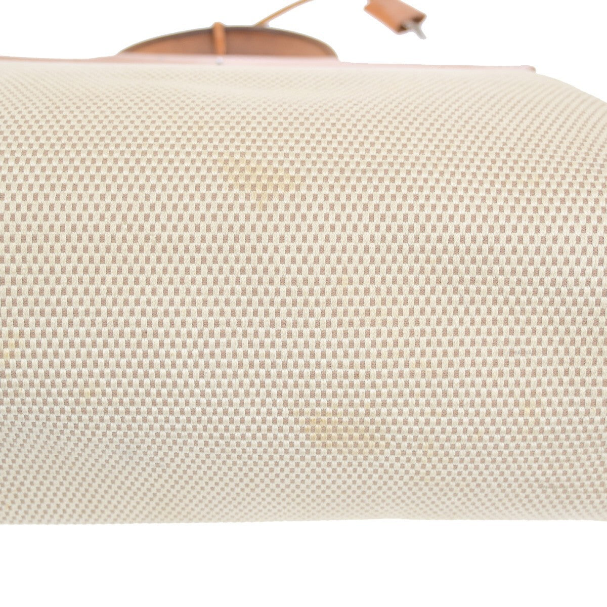 Hermes Herbag Zip Leather and Toile, BROWN, CANVAS, Travel bag