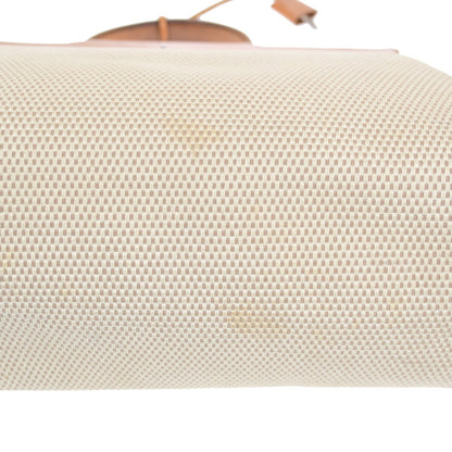 Hermes Herbag Zip Leather and Toile, BROWN, CANVAS, Travel bag