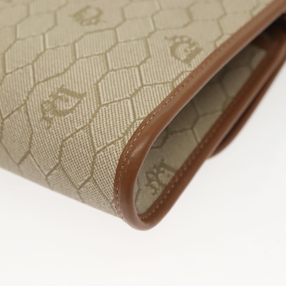 Christian Dior Vintage Honeycomb chain Canvas, BEIGE, CANVAS, Handbag
