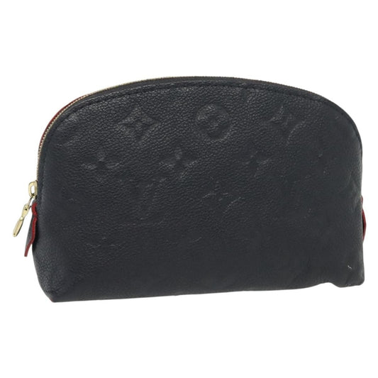 Louis Vuitton Cosmetic Pouch Monogram Empreinte Leather, NAVY, LEATHER, Toiletry Case