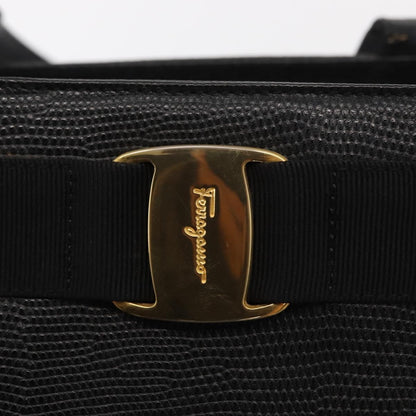 Salvatore Ferragamo Vala tote Leather, BLACK, LEATHER, Tote bag
