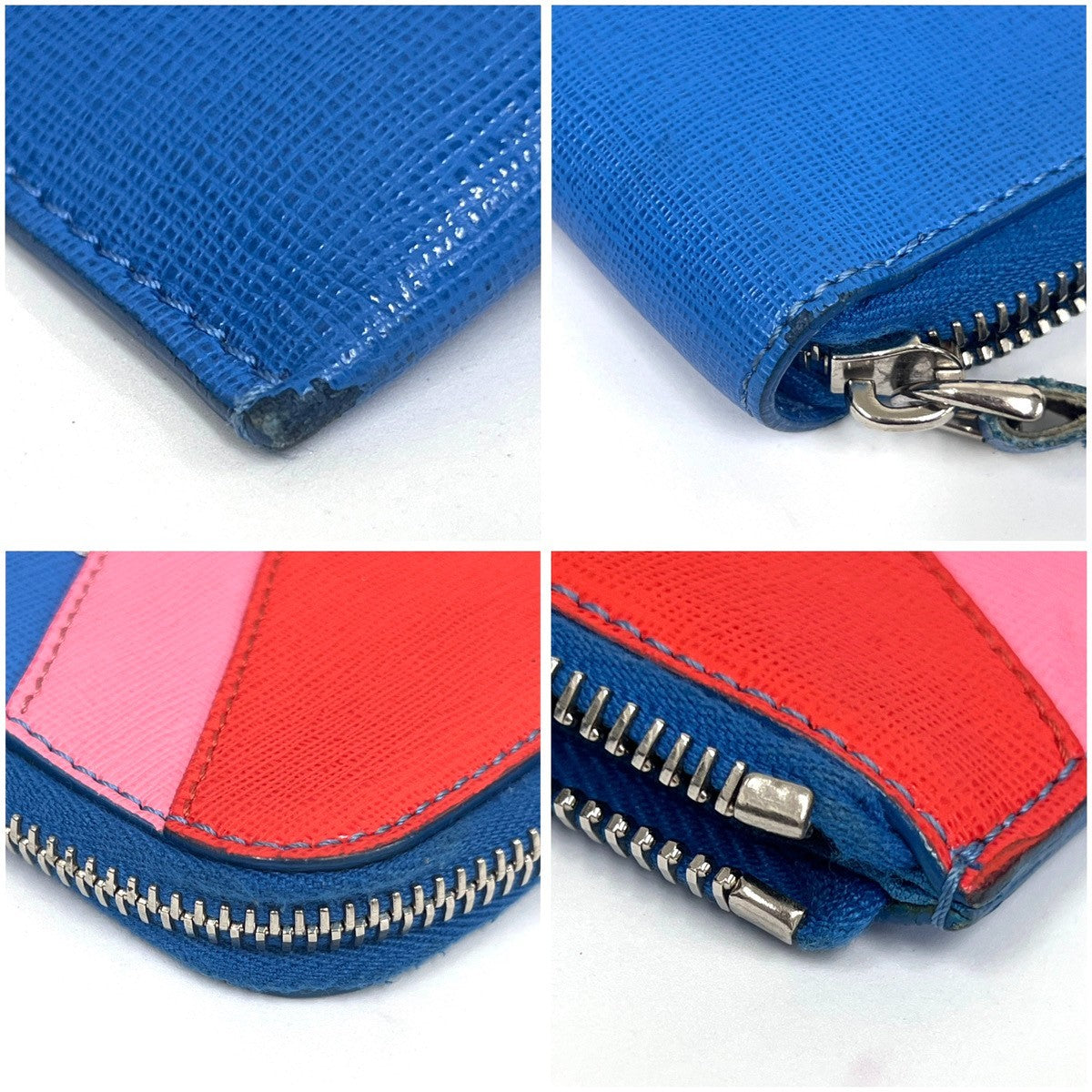 Fendi Monster Clutch Leather, BLUE, LEATHER, Clutche & pouche