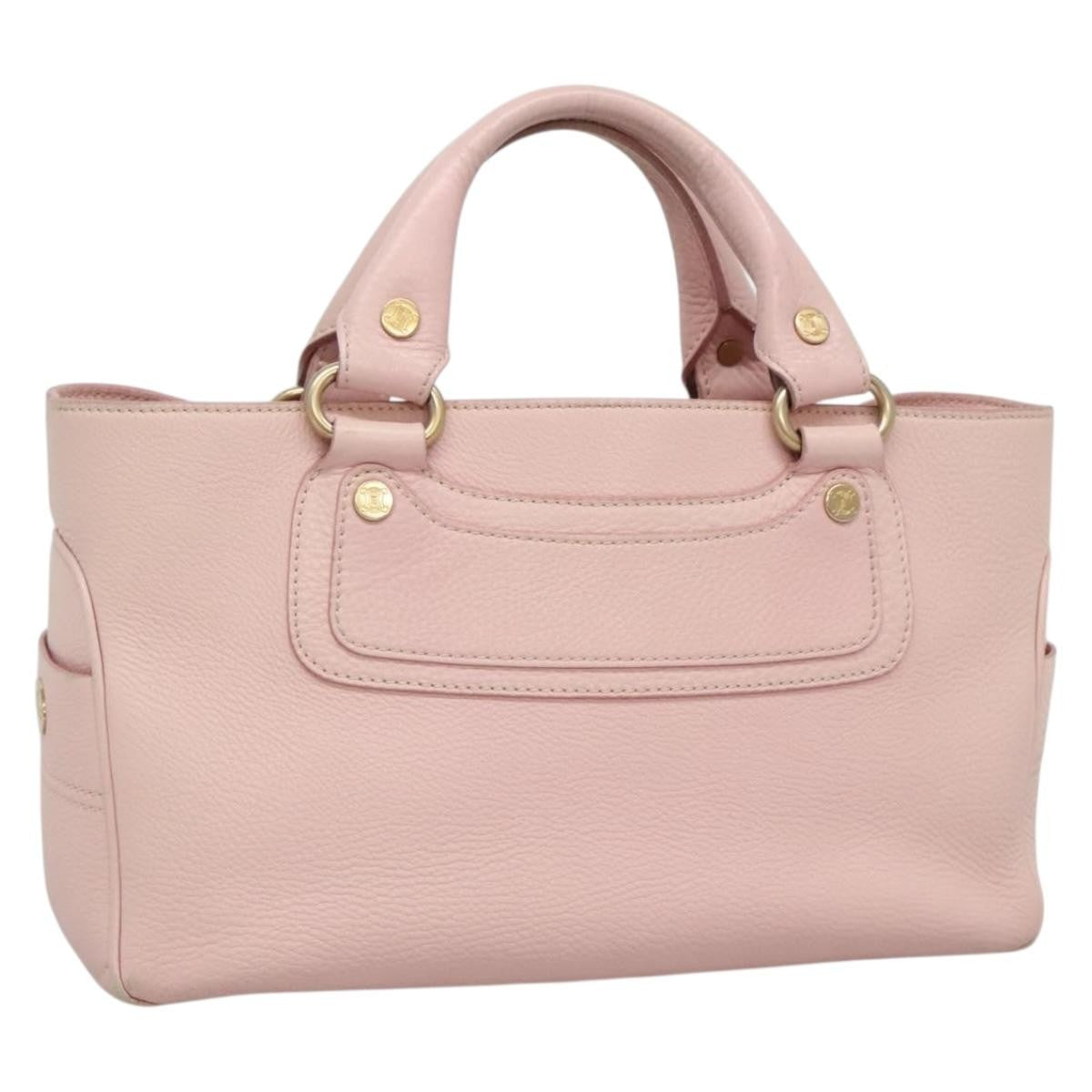 Celine Boogie Satchel Leather, PINK, LEATHER, Handbag