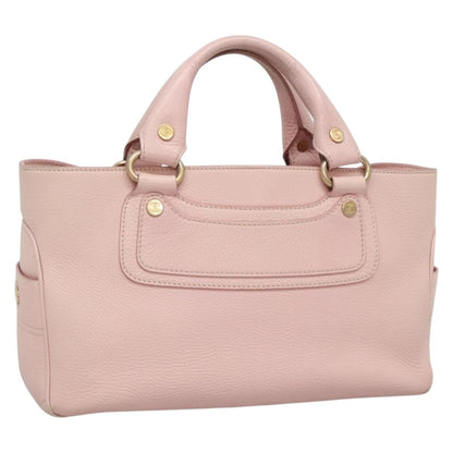 Celine Boogie Satchel Leather, PINK, LEATHER, Handbag