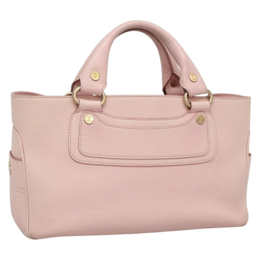 Celine Boogie Satchel Leather, PINK, LEATHER, Handbag