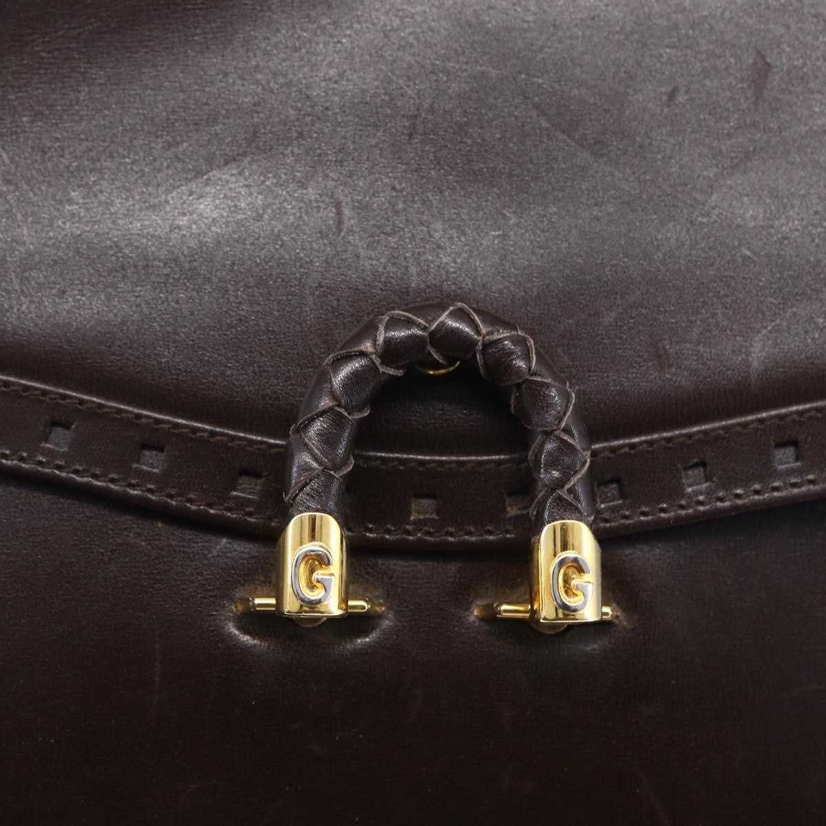 Gucci Vintage Shoulder Bag Leather, BROWN, LEATHER, Shoulder bag