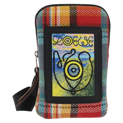 Loewe Eye/Loewe/Nature Zip Neck Pouch Canvas with Applique, MULTICOLOUR, CANVAS, Clutche & pouche