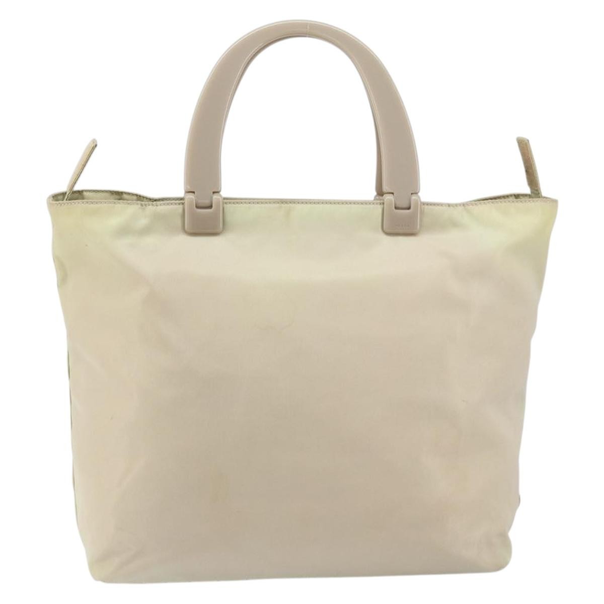 Prada Resin Handle Tote Tessuto, BEIGE, NYLON, Tote bag