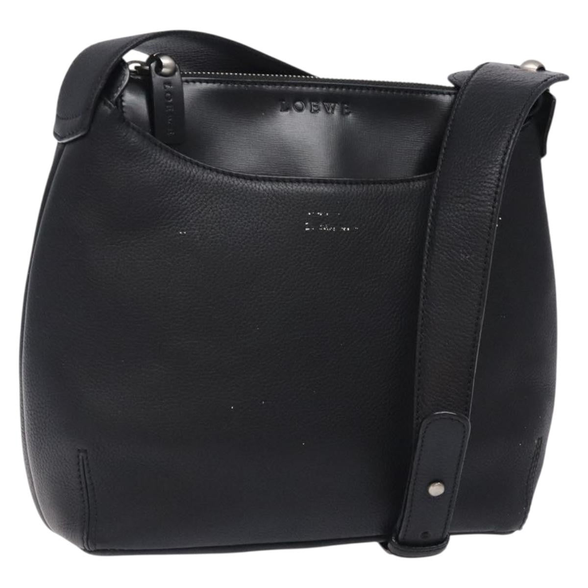 Loewe Vintage Shoulder Bag Leather, BLACK, LEATHER, Shoulder bag