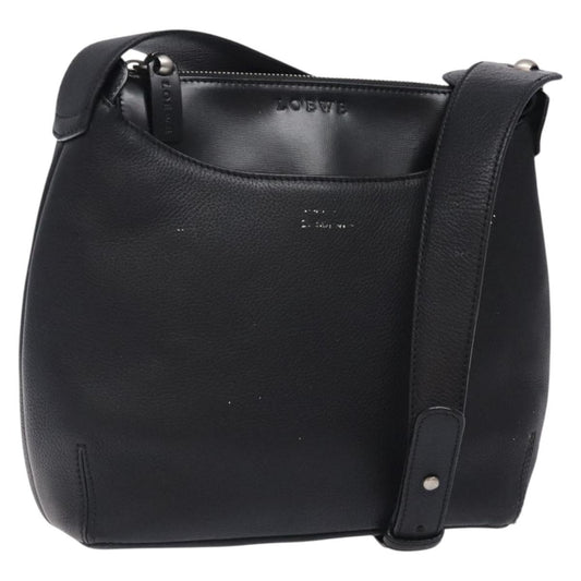 Loewe Vintage Shoulder Bag Leather, BLACK, LEATHER, Shoulder bag