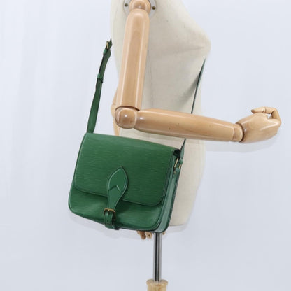 Louis Vuitton Cartouchiere Handbag Epi Leather, GREEN, LEATHER, Shoulder bag