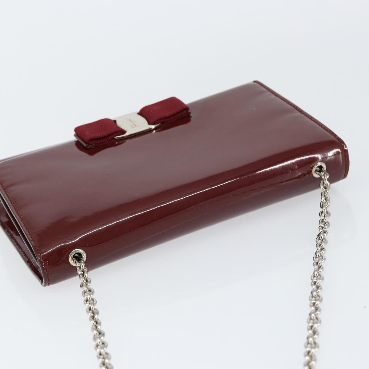 Salvatore Ferragamo Vala Chain Shoulder bag Patent leather, RED, PATENT_LEATHER, Shoulder bag