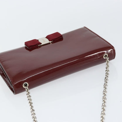 Salvatore Ferragamo Vala Chain Shoulder bag Patent leather, RED, PATENT_LEATHER, Shoulder bag