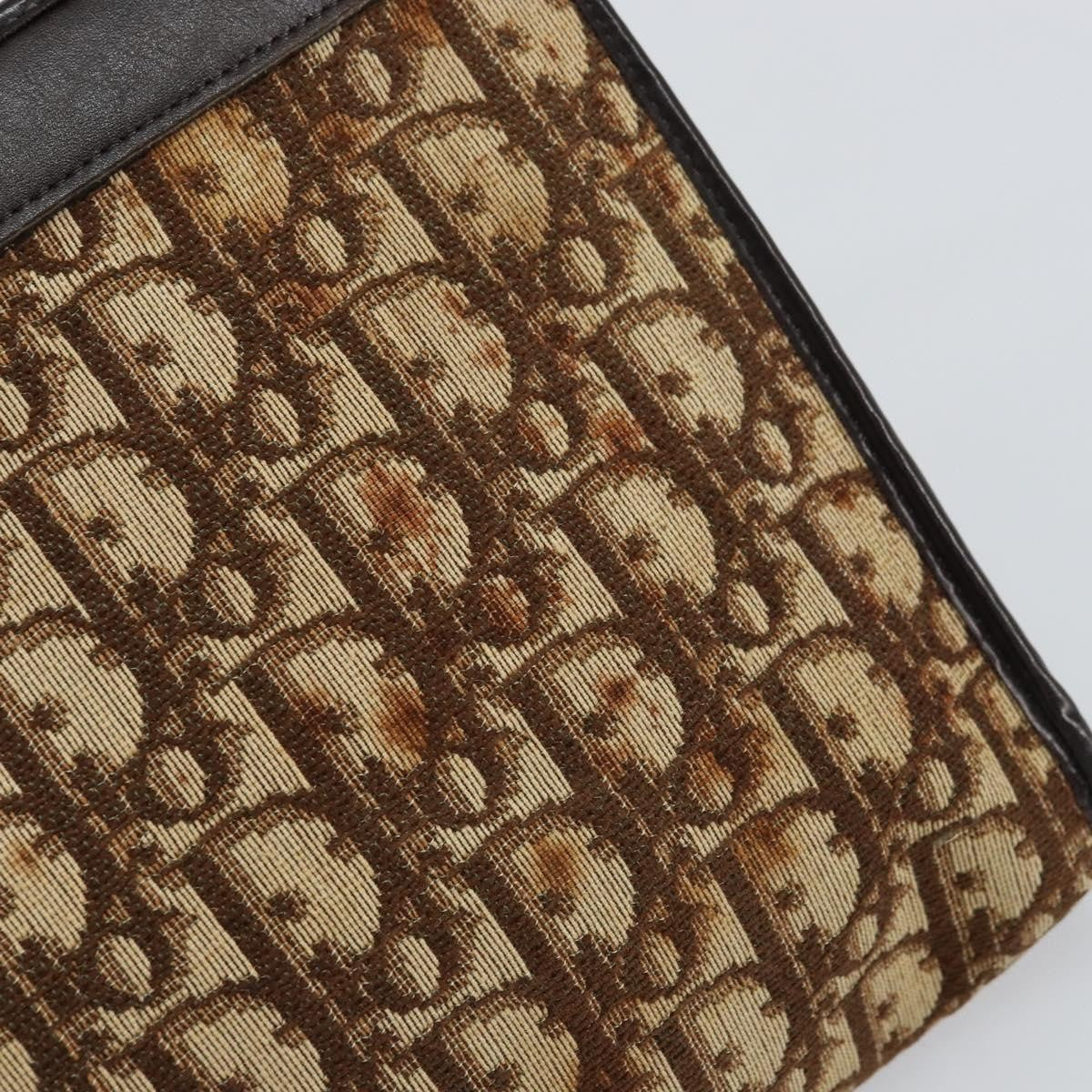 Christian Dior Vintage Trotter Shoulder Bag Canvas, BEIGE, CANVAS, Shoulder bag