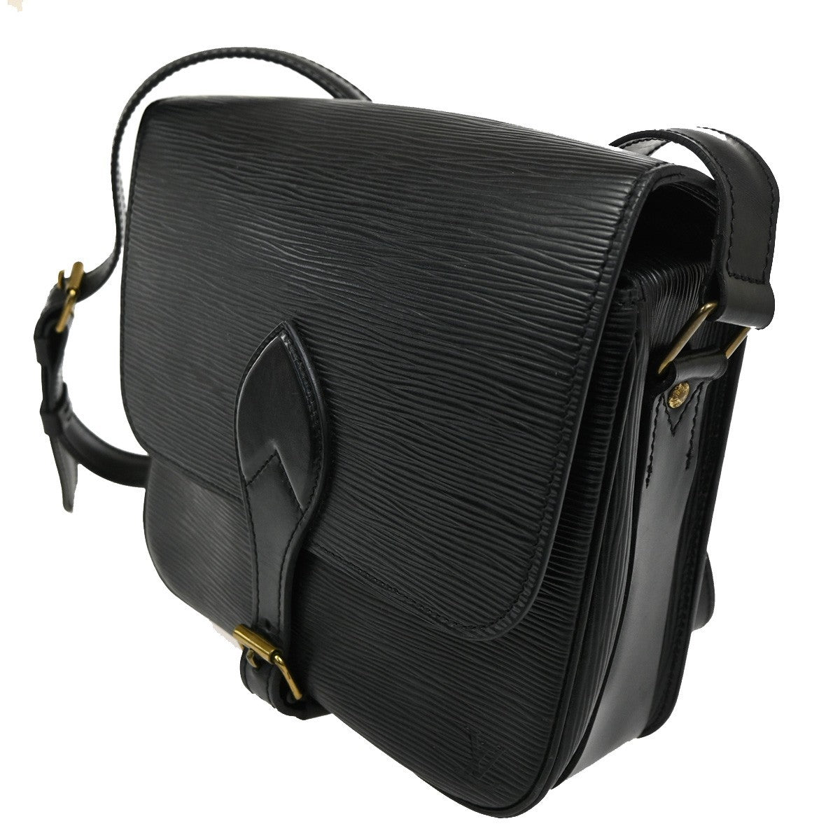 Louis Vuitton Cartouchiere Handbag Epi Leather, BLACK, LEATHER, Shoulder bag