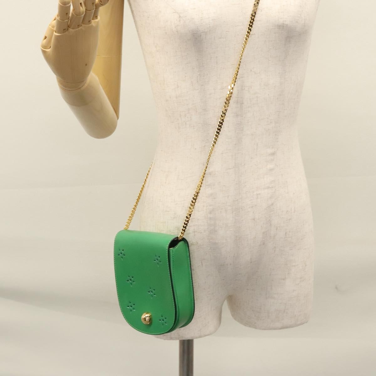 Celine Shoulder Bag Leather, GREEN, LEATHER, Shoulder bag