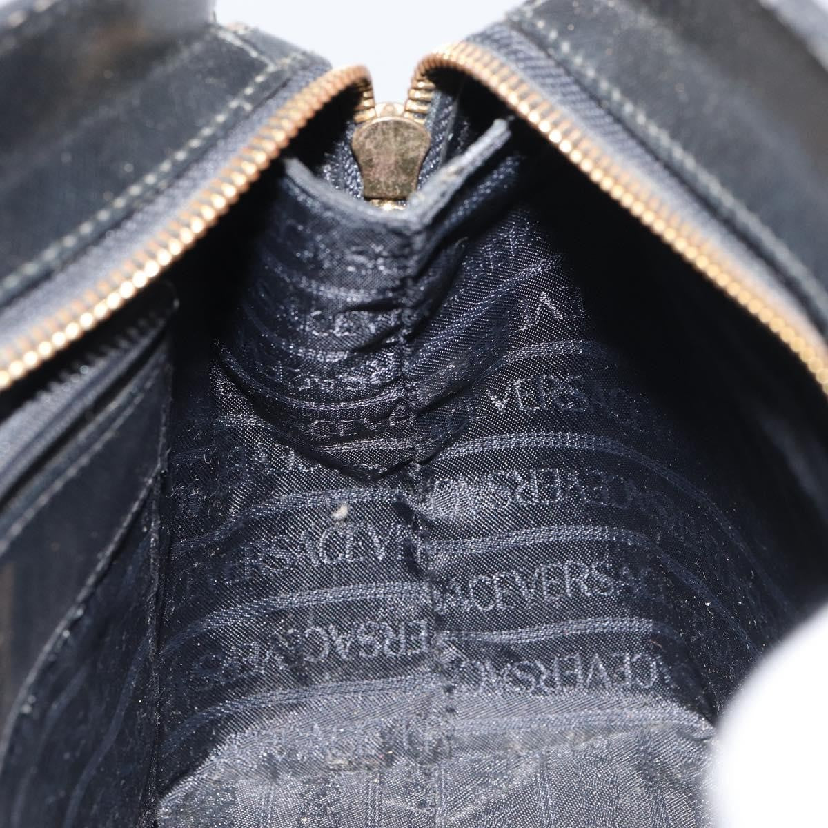 Versace Vintage Handbag Leather, BLACK, LEATHER, Handbag